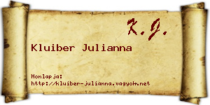 Kluiber Julianna névjegykártya